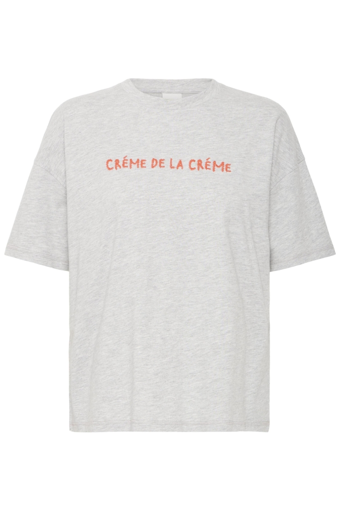 Ichi grijze dames t-shirt | Vooraanzicht