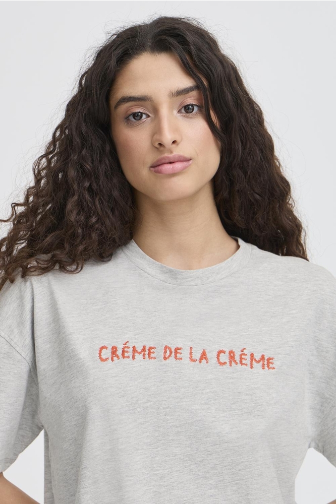 Ichi grijze dames t-shirt | Close up