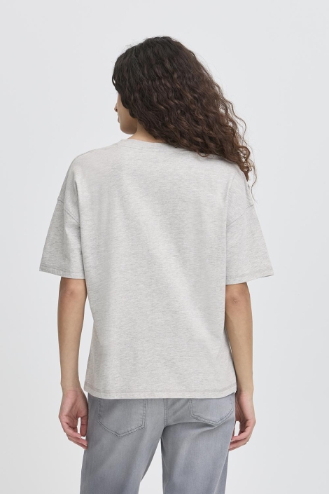 Ichi grijze dames t-shirt | Model achteraanzicht