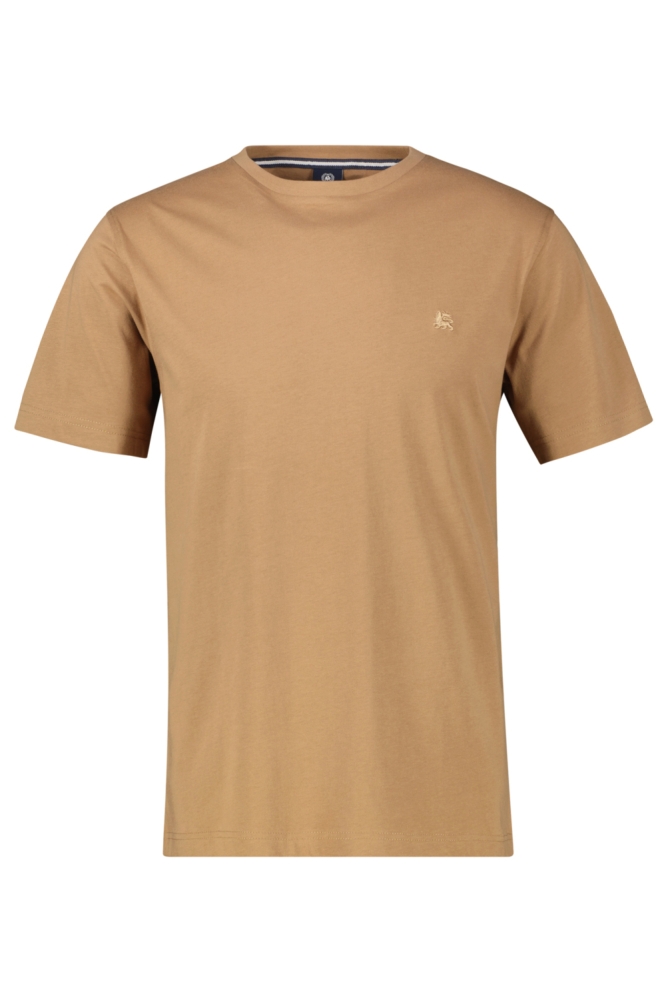 Lerros camel heren t-shirt | Vooraanzicht
