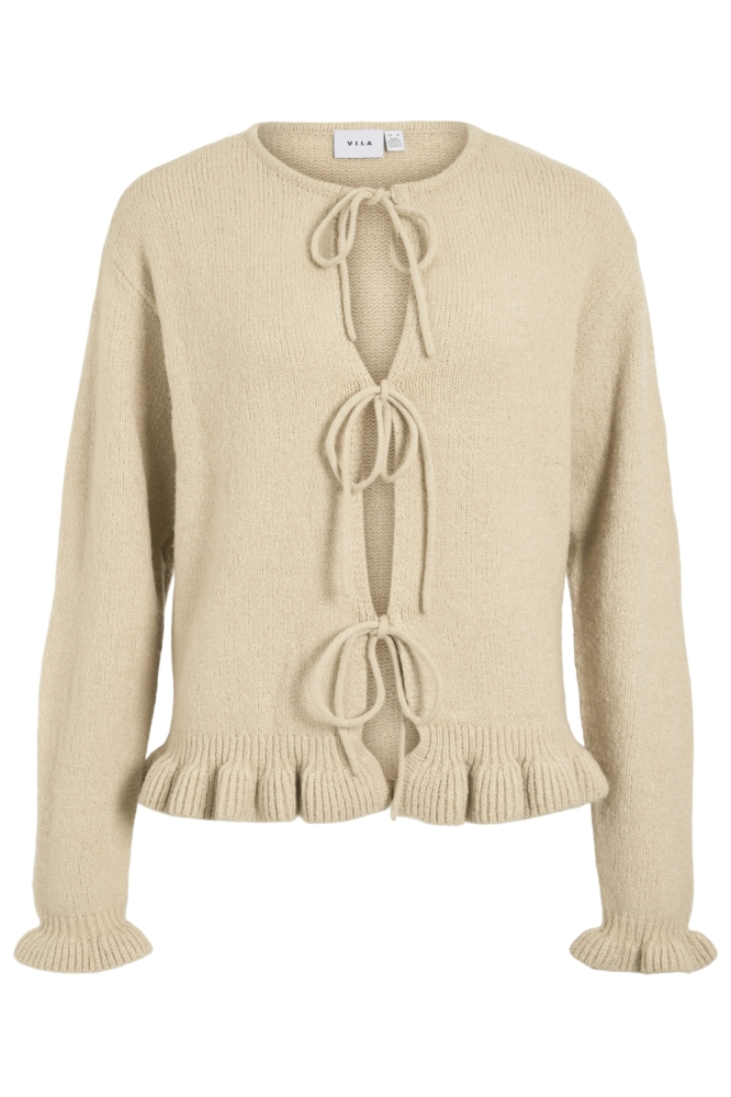 Vila beige dames vest | Vooraanzicht