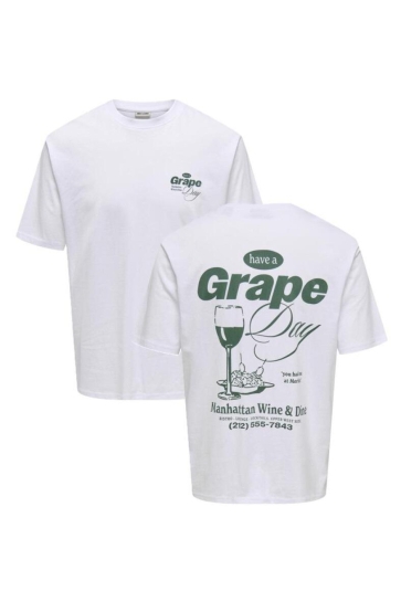 Only & Sons ONSALFRESCO RLX SS TEE 22035545 Bright White/GRAPE
