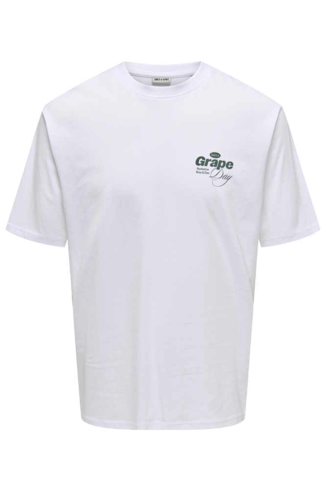 Only & Sons witte heren t-shirt | Vooraanzicht