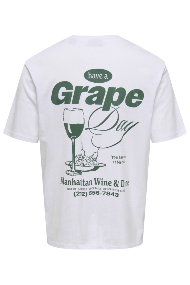 Only & Sons witte heren t-shirt | Achteraanzicht