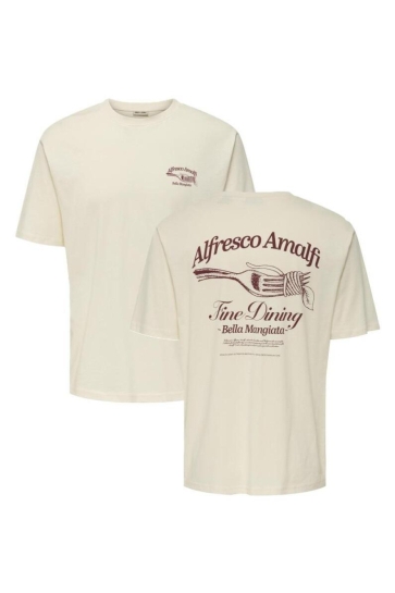 Only & Sons ONSALFRESCO RLX SS TEE 22035545 Gardenia/AMALFI
