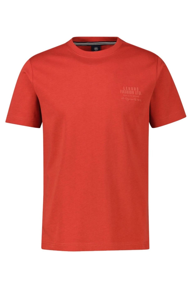 Lerros rode heren t-shirt | Vooraanzicht