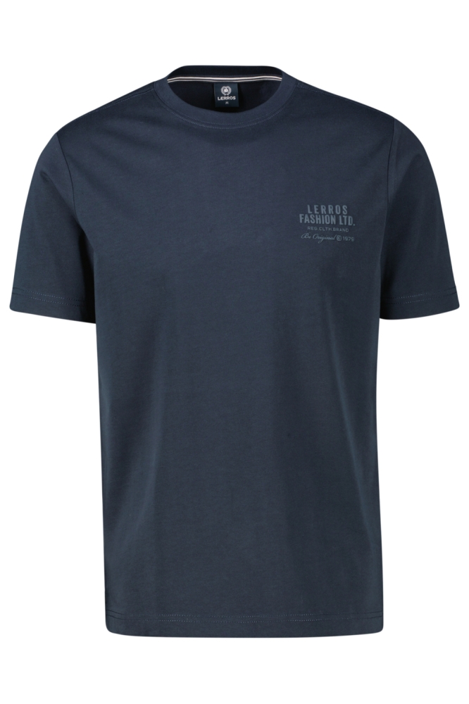 Lerros blauwe heren t-shirt | Vooraanzicht