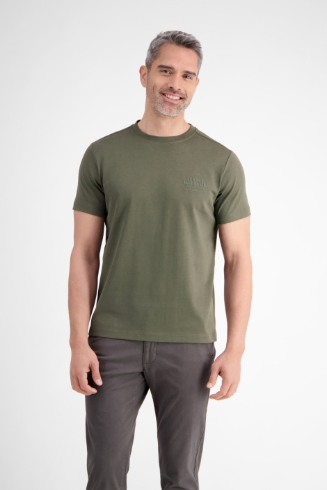 Lerros groene heren t-shirt | Model vooraanzicht
