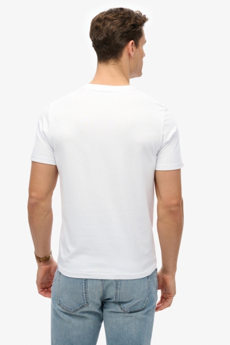 Superdry witte heren t-shirt | Model achteraanzicht