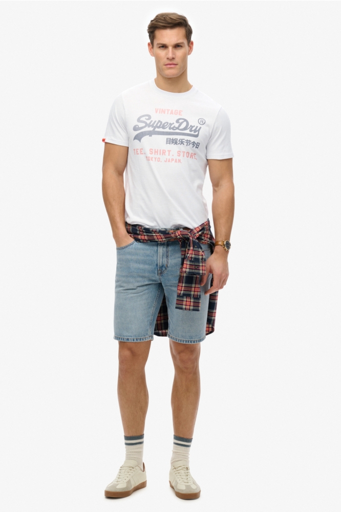 Superdry witte heren t-shirt | Model