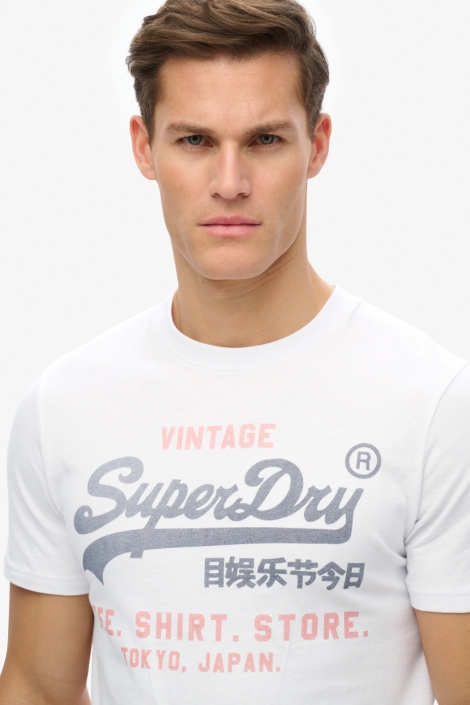 Superdry witte heren t-shirt | Close up