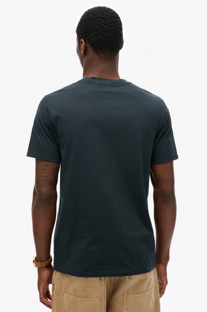 Superdry blauwe heren t-shirt | Model achteraanzicht