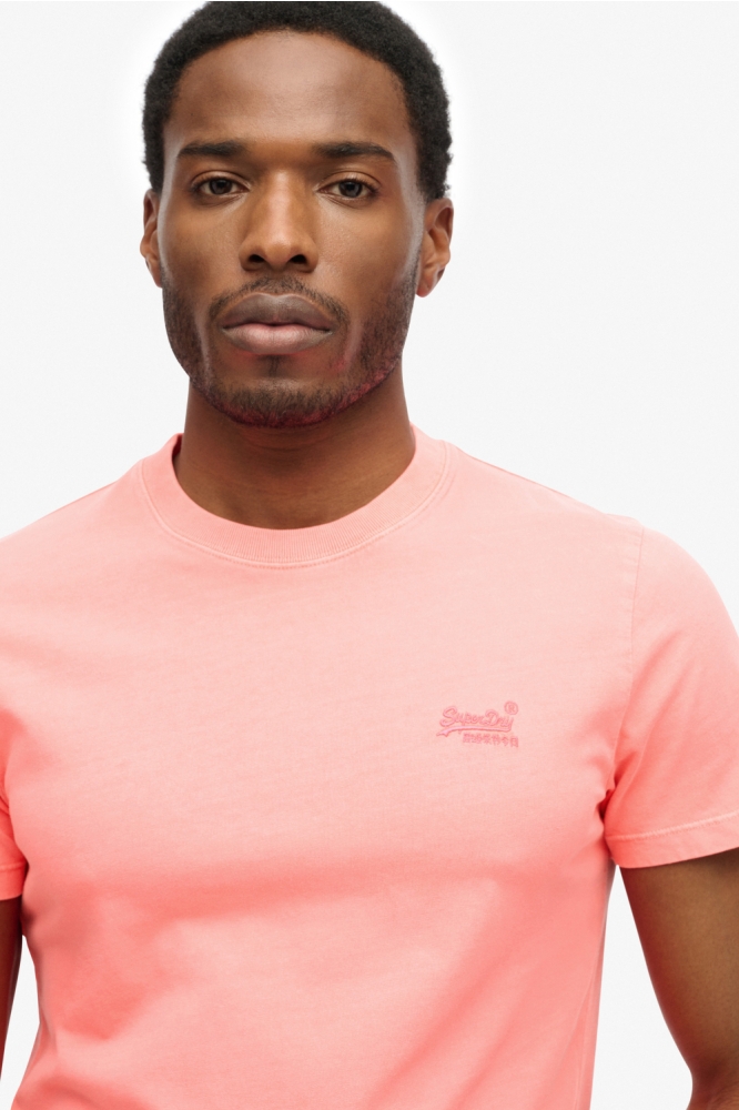 Superdry oranje heren t-shirt | Close up