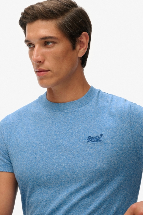 Superdry blauwe heren t-shirt | Close up