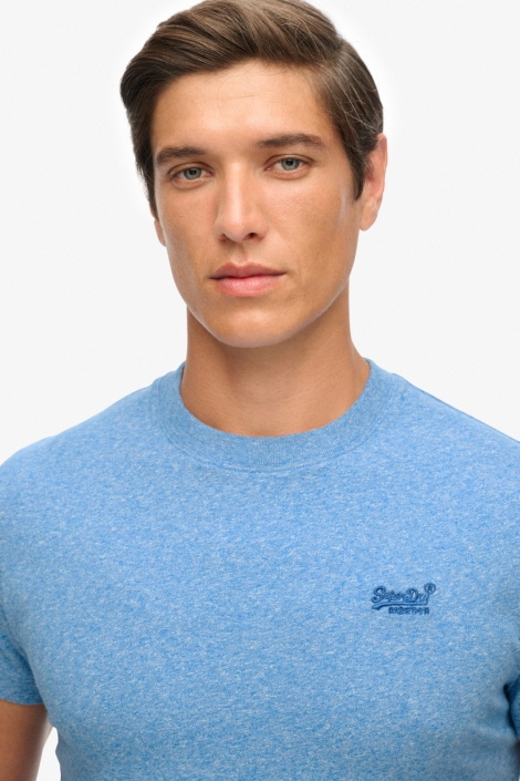 Superdry blauwe heren t-shirt | Close up