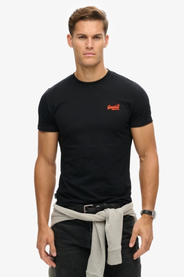 Superdry T-shirt ORGANIC COTTON ESSENTIAL LOGO T M1011245A AOC BLACK/HAZARD ORANGE