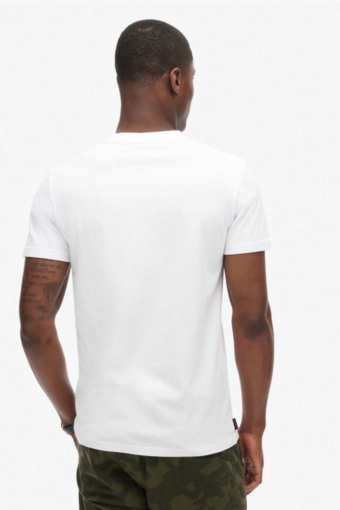 Superdry witte heren t-shirt | Model achteraanzicht