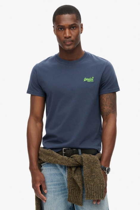 Superdry blauwe heren t-shirt | Model vooraanzicht