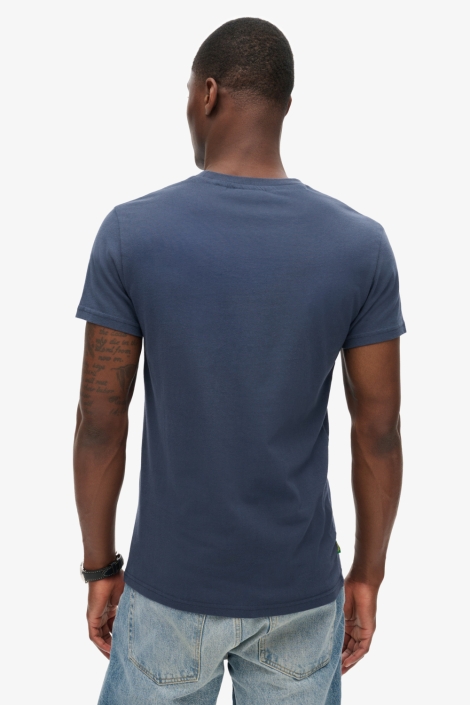 Superdry blauwe heren t-shirt | Model achteraanzicht