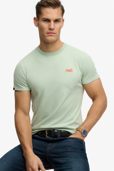 Superdry T-shirt ESSENTIAL LOGO T SHIRT M1011245A J7G CAMEO GREEN/RED