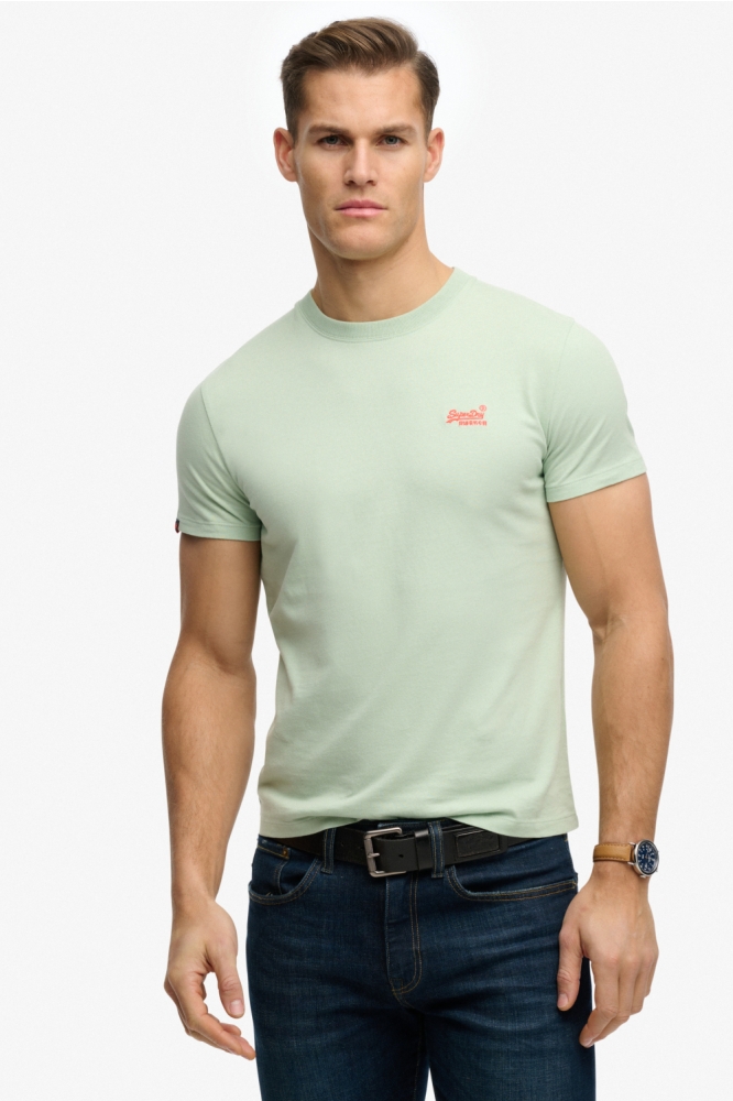 Superdry groene heren t-shirt | Model vooraanzicht