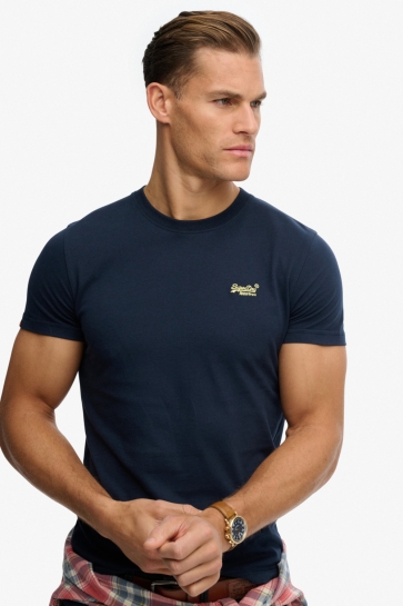 Superdry T-shirt ORGANIC COTTON ESSENTIAL LOGO T M1011245A J7M NAUTICAL NAVY/YELLOW