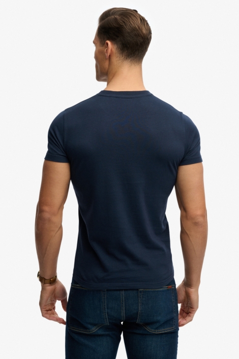 Superdry blauwe heren t-shirt | Model achteraanzicht