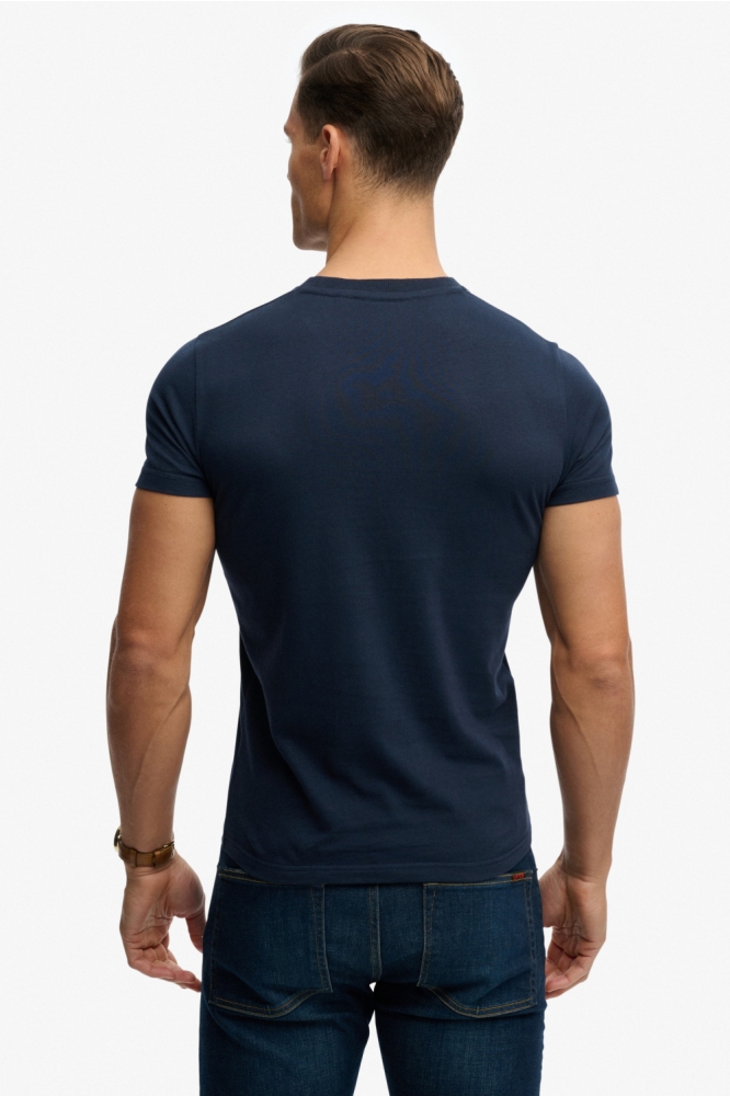Superdry blauwe heren t-shirt | Model achteraanzicht