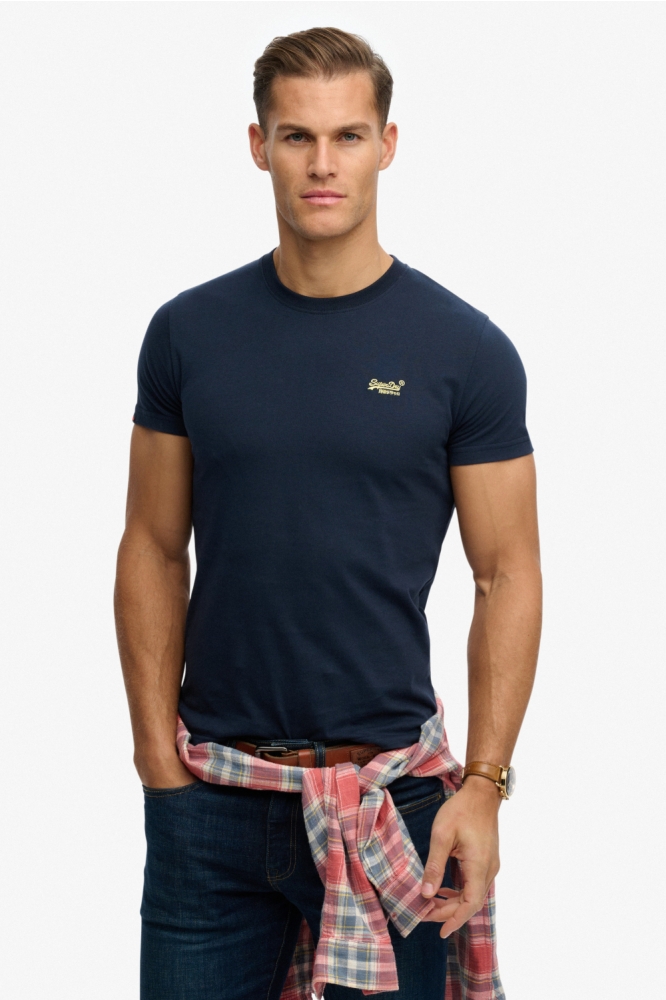 Superdry blauwe heren t-shirt | Model vooraanzicht
