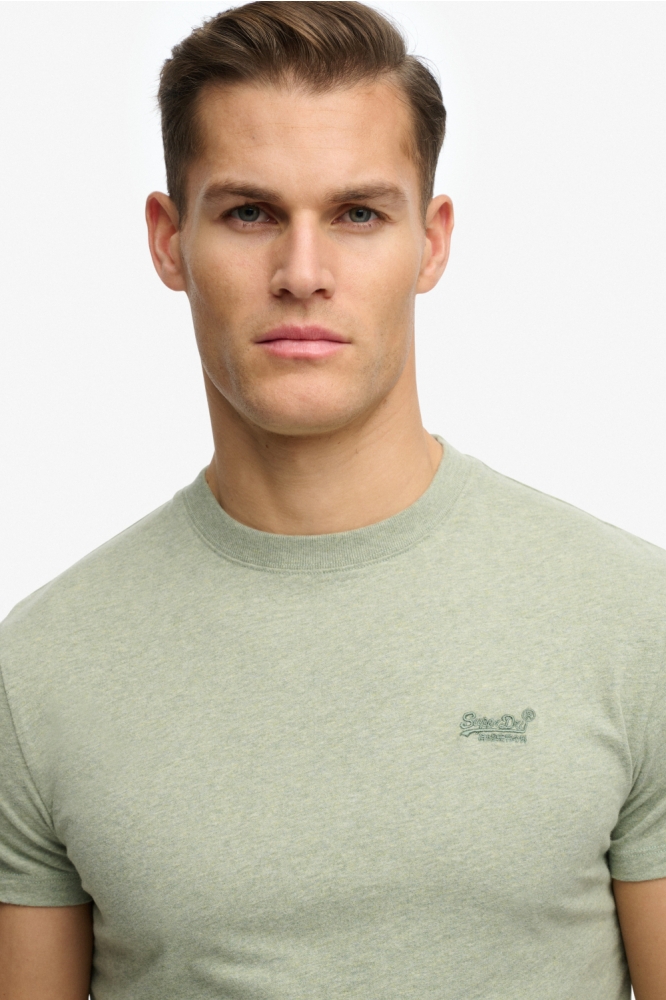 Superdry groene heren t-shirt | Close up
