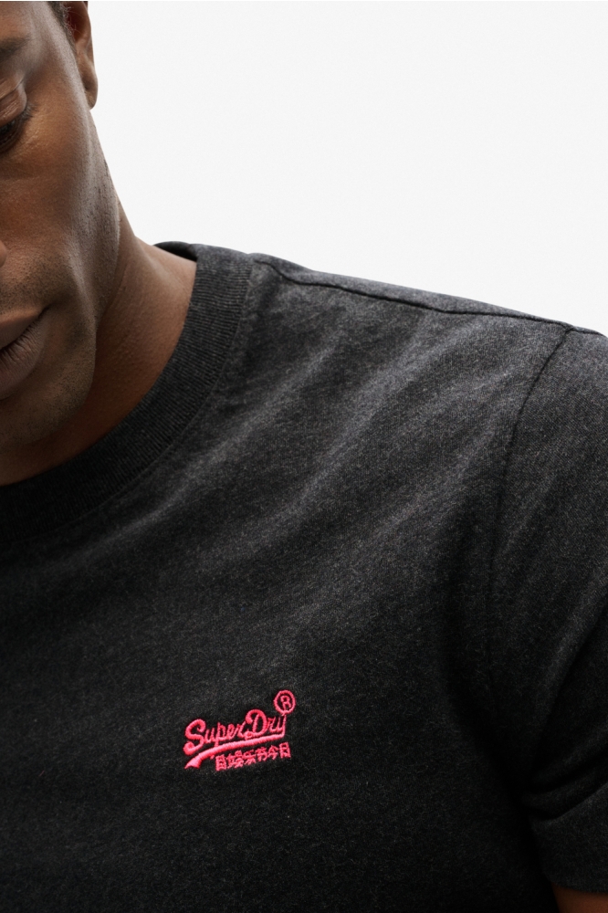 Superdry zwarte heren t-shirt | Close up