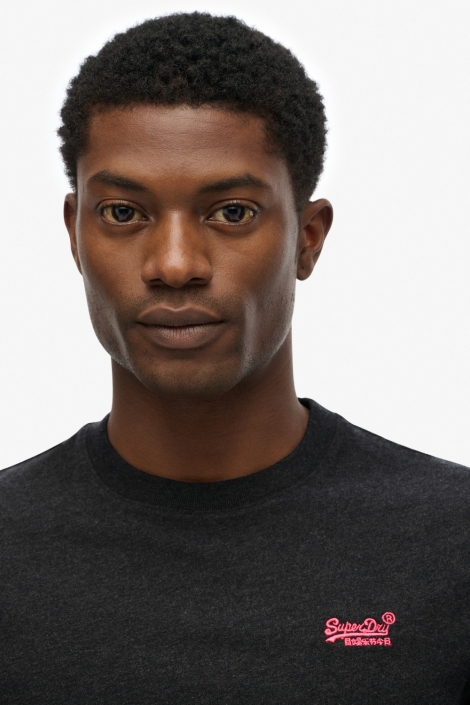 Superdry zwarte heren t-shirt | Close up