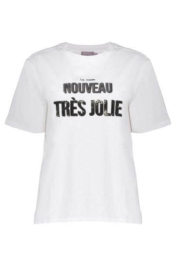 Geisha T-shirt T SHIRT TRES JOLIE 52609 41 000010 OFF-WHITE/SAND