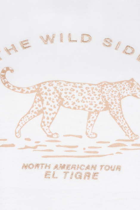 EsQualo witte dames t-shirt | Close up