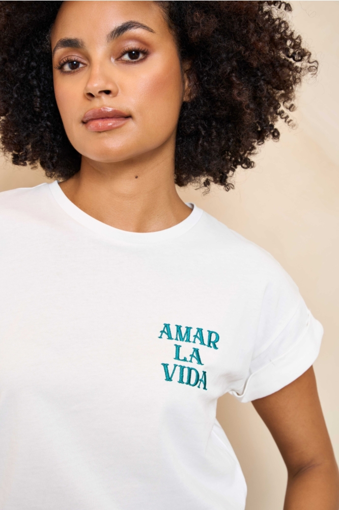 Lofty Manner witte dames t-shirt | Close up