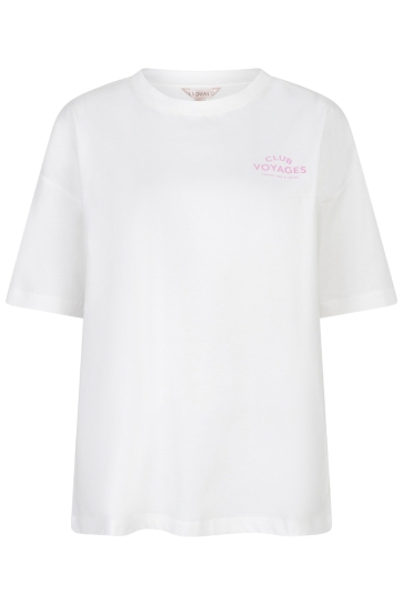 EsQualo t-shirt wide `voyages` Wit