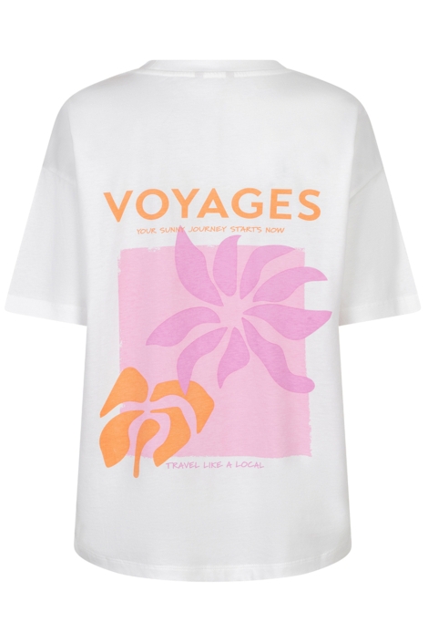 EsQualo witte dames t-shirt | Achteraanzicht