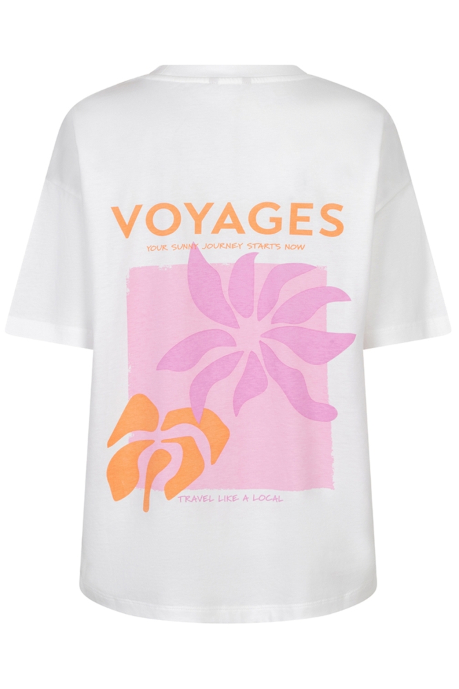 EsQualo witte dames t-shirt | Achteraanzicht