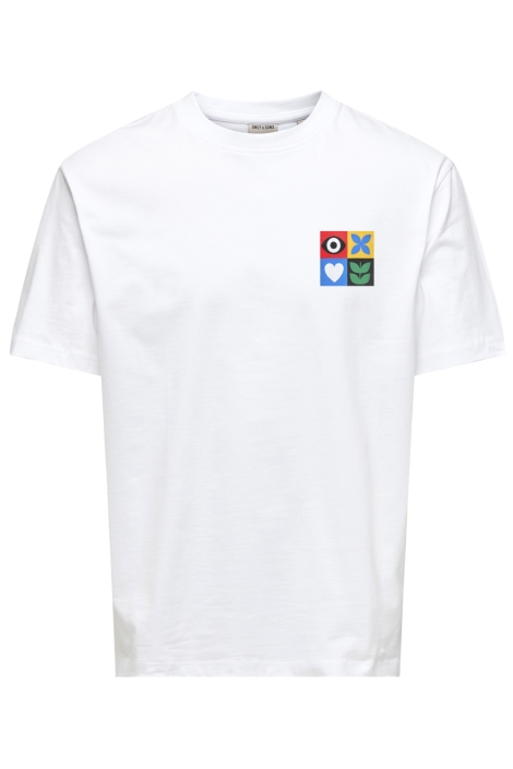 Only & Sons witte heren t-shirt | Vooraanzicht