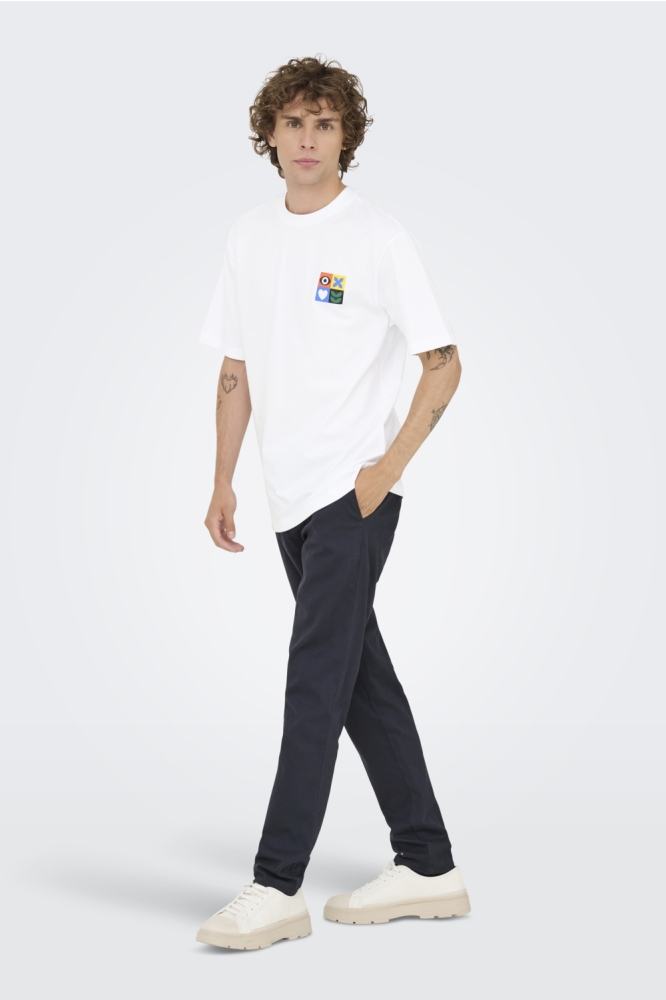 Only & Sons witte heren t-shirt | Model