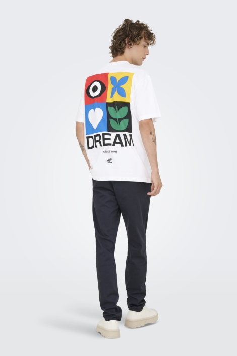 Only & Sons witte heren t-shirt | Model
