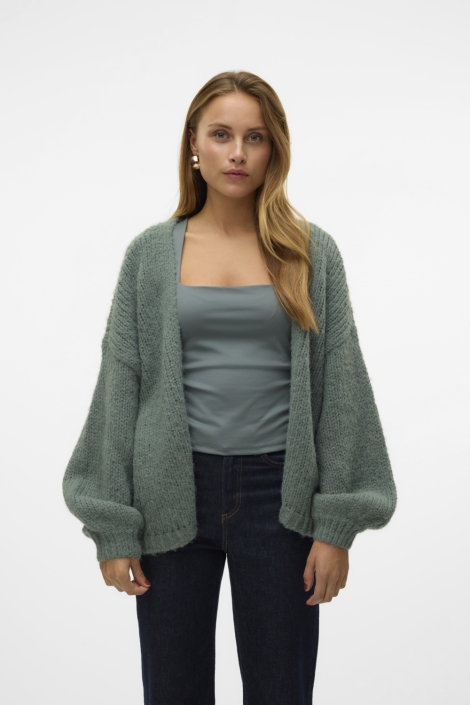 Vero Moda groene dames vest | Model vooraanzicht