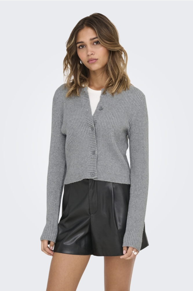 Only grijze dames vest | Model vooraanzicht