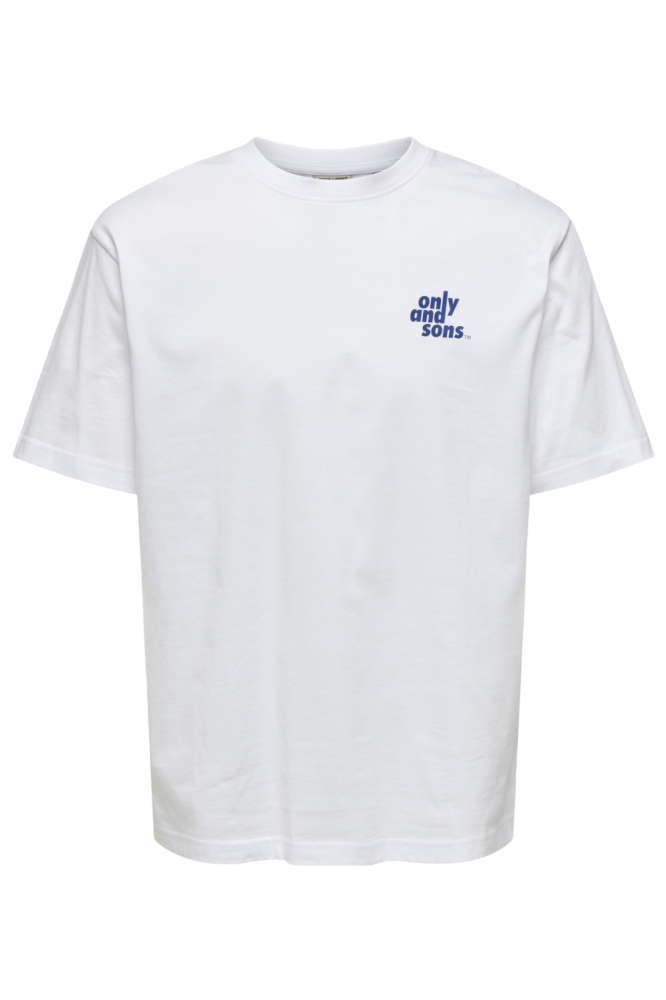 Only & Sons witte heren t-shirt | Vooraanzicht