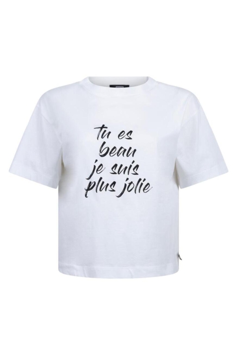 Juffrouw Jansen witte dames t-shirt | Vooraanzicht