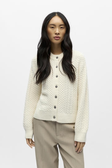 Object OBJDEBBIE L/S LO KNIT CARDIGAN 143 23048324 BIRCH/MELANGE