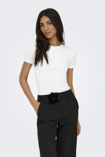Only T-shirt ONLVAL LIFE S/S O-NECK TOP JRS 15369240 BRIGHT WHITE