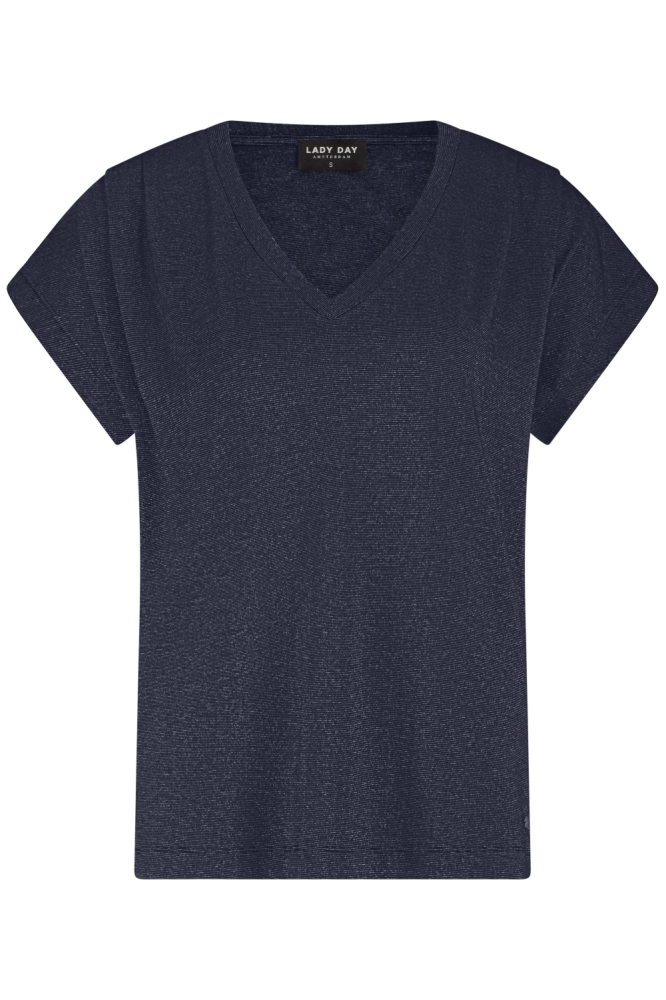 Lady Day blauwe dames t-shirt | Vooraanzicht