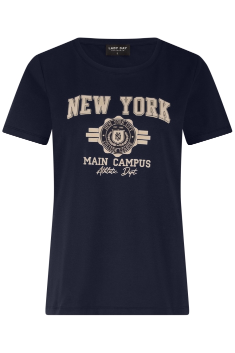 Lady Day blauwe dames t-shirt | Vooraanzicht