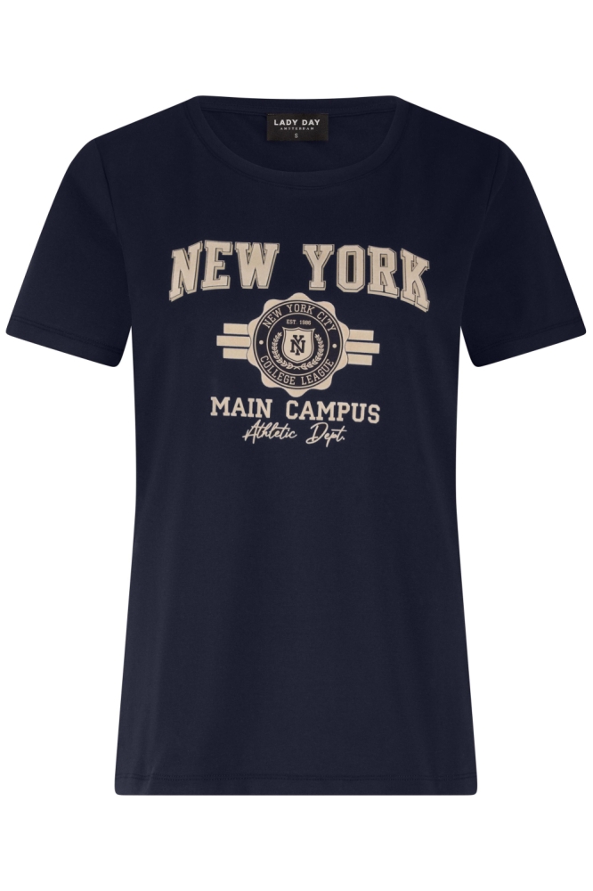 Lady Day blauwe dames t-shirt | Vooraanzicht